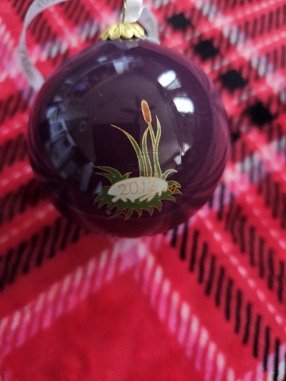 2012 Purple Holiday Glass Ornament